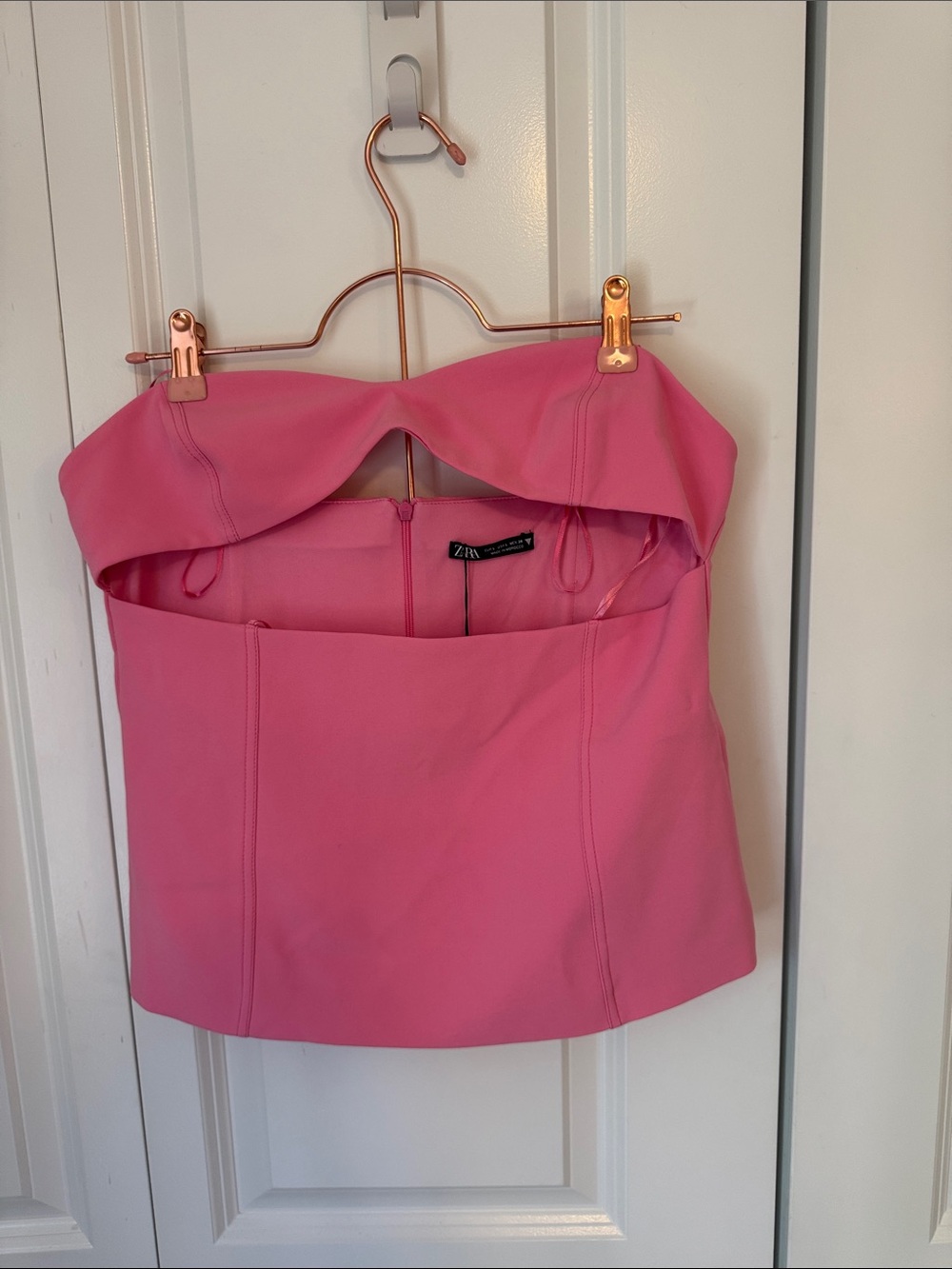 Zara Hot Pink Strapless Bustier Top